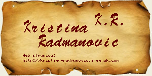 Kristina Radmanović vizit kartica